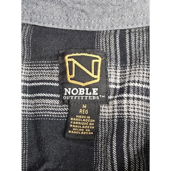 Noble Outfitters Men's Black Flannel Long Sleeve Button Up Shirt Size Medium - Picture 4 of 7
